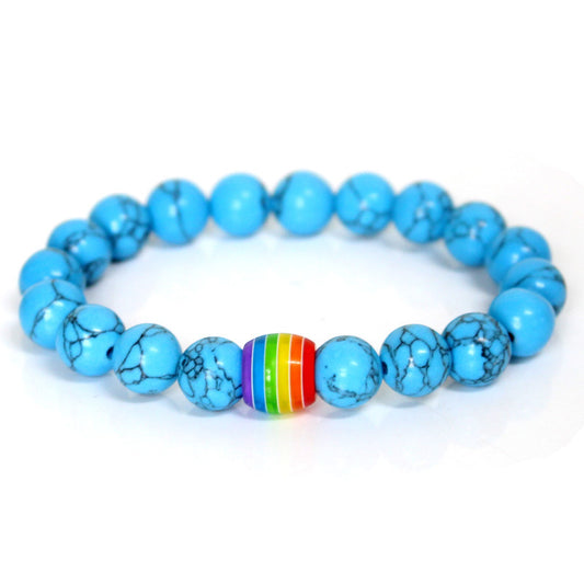 Pride Natural Stone Strand Bracelets of Unity - Rainbow Bead Bracelet