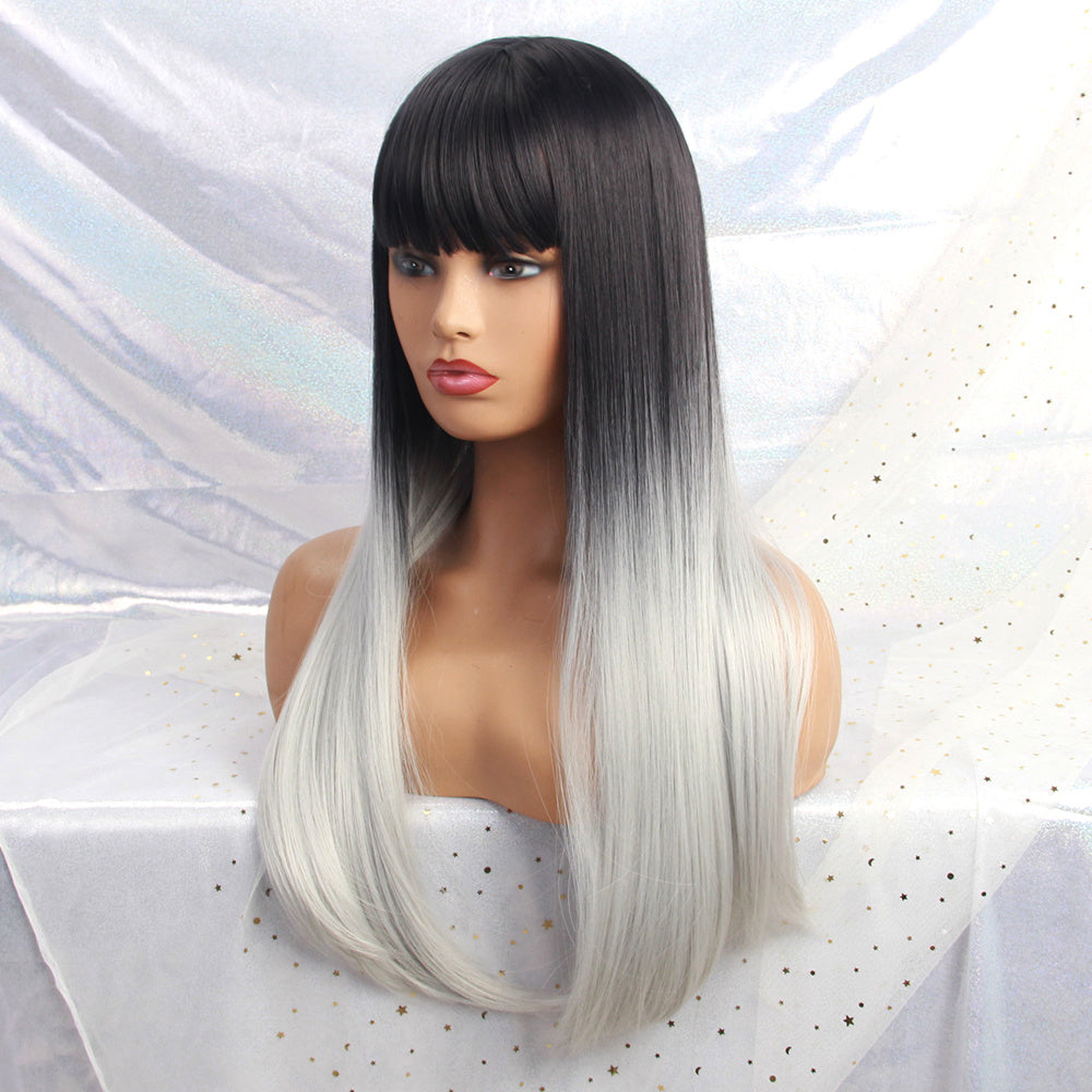 Gradient Dye Long Straight Hair Wig – Bleached & Dyeable