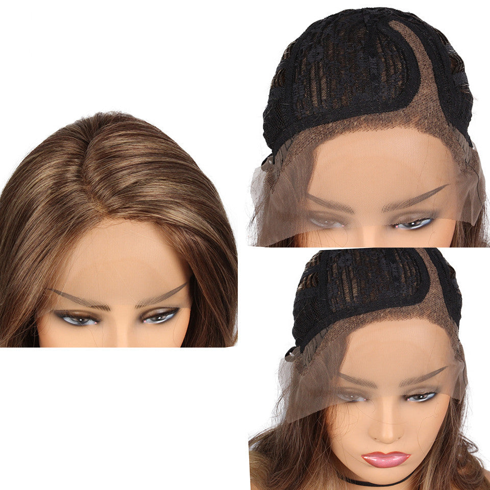 Lace European & American Wigs: High-Temp Silk with Chic Oblique Bangs