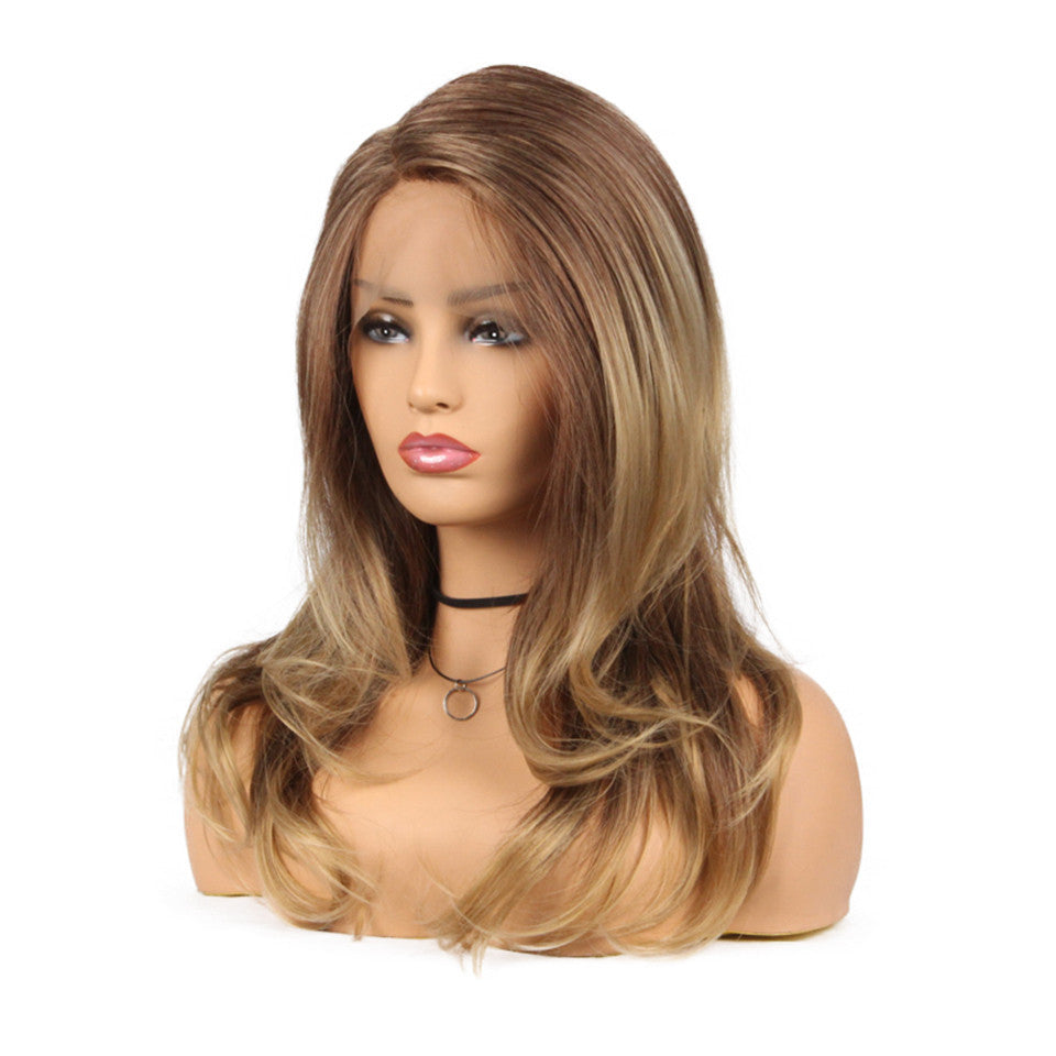 Lace European & American Wigs: High-Temp Silk with Chic Oblique Bangs