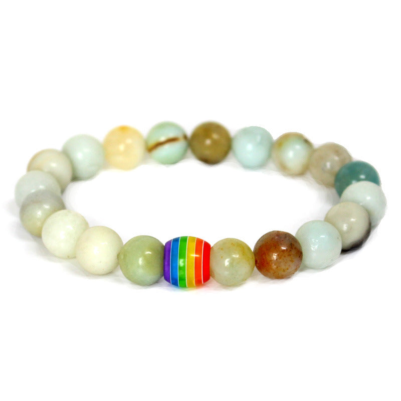 Pride Natural Stone Strand Bracelets of Unity - Rainbow Bead Bracelet