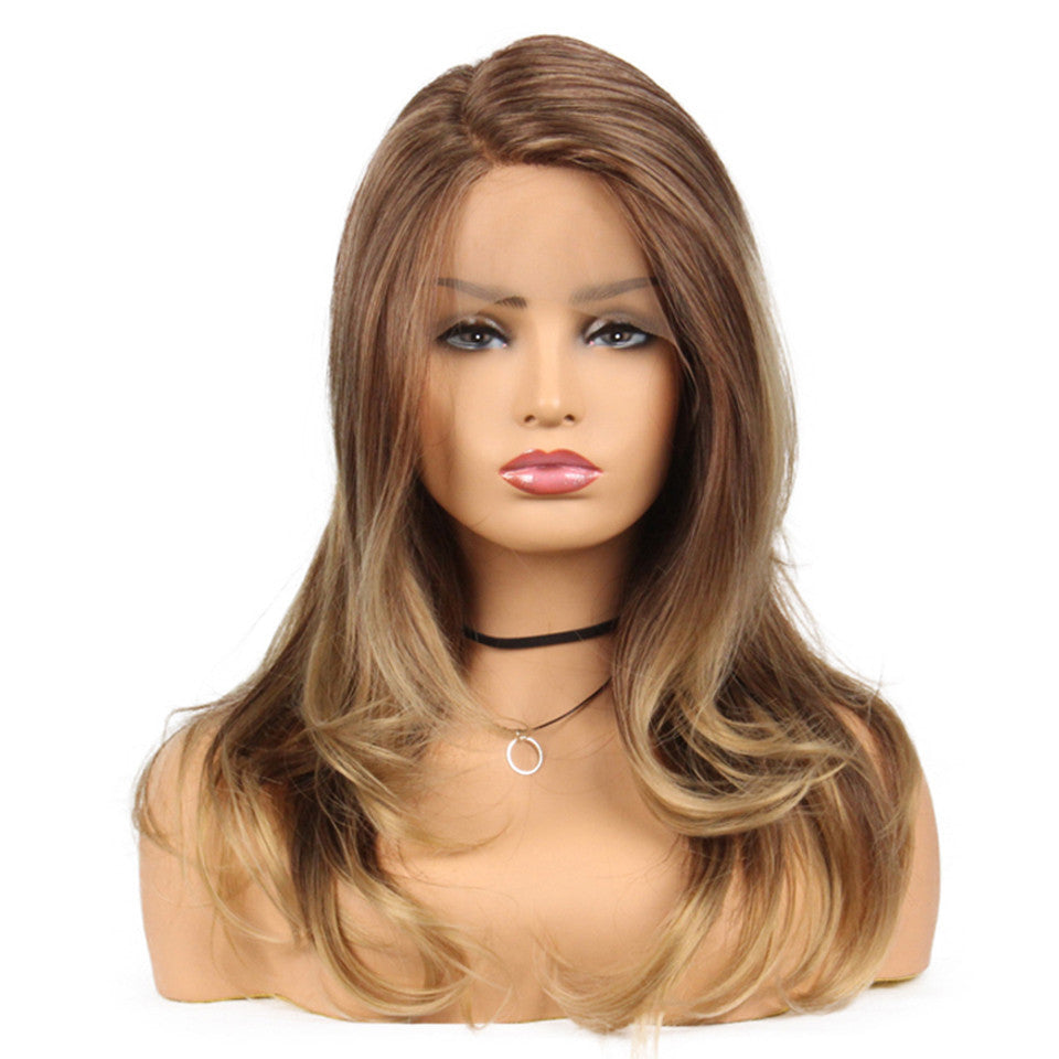 Lace European & American Wigs: High-Temp Silk with Chic Oblique Bangs