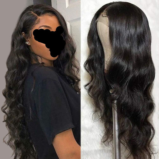 Pre-Plucked Natural Black Real Hair Wig: Lace-Front Perfection