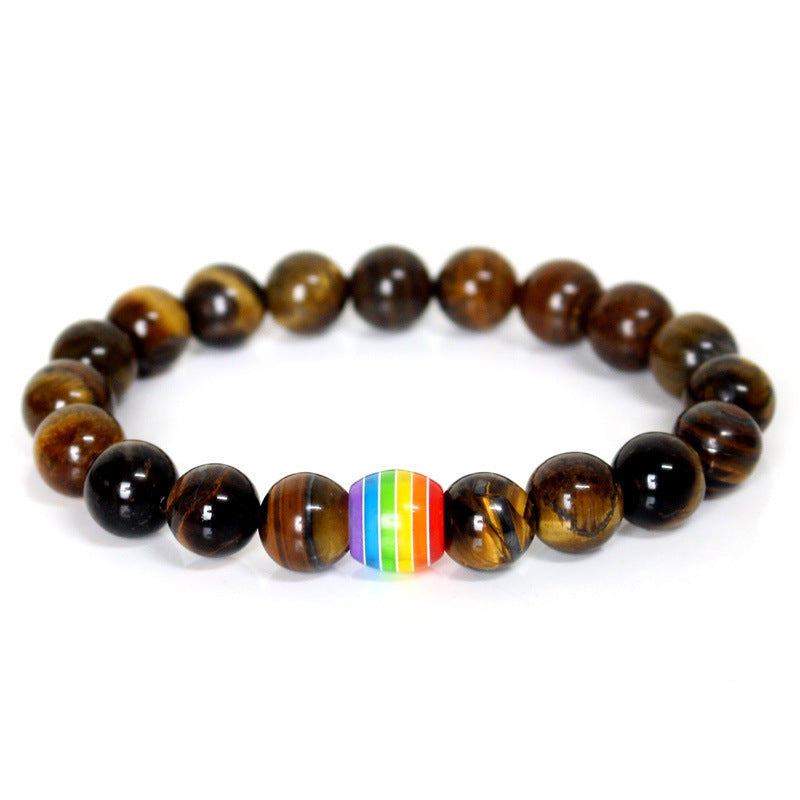 Pride Natural Stone Strand Bracelets of Unity - Rainbow Bead Bracelet