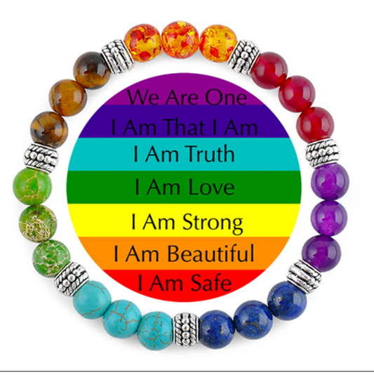 √ 7 Chakra Natural Healing Stone & Bead Bracelet-Balance, Yoga, Energy