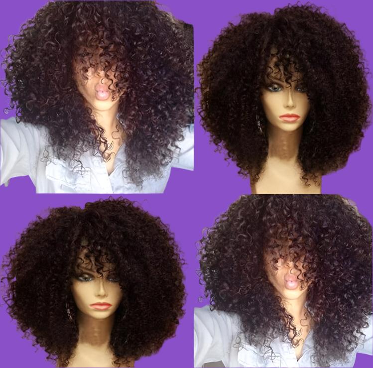 4A Afro-Black Wig – Voluminous Small Curls in Bold Solid Color