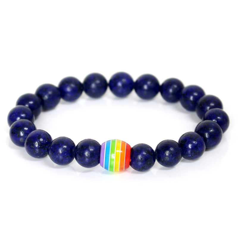 Pride Natural Stone Strand Bracelets of Unity - Rainbow Bead Bracelet