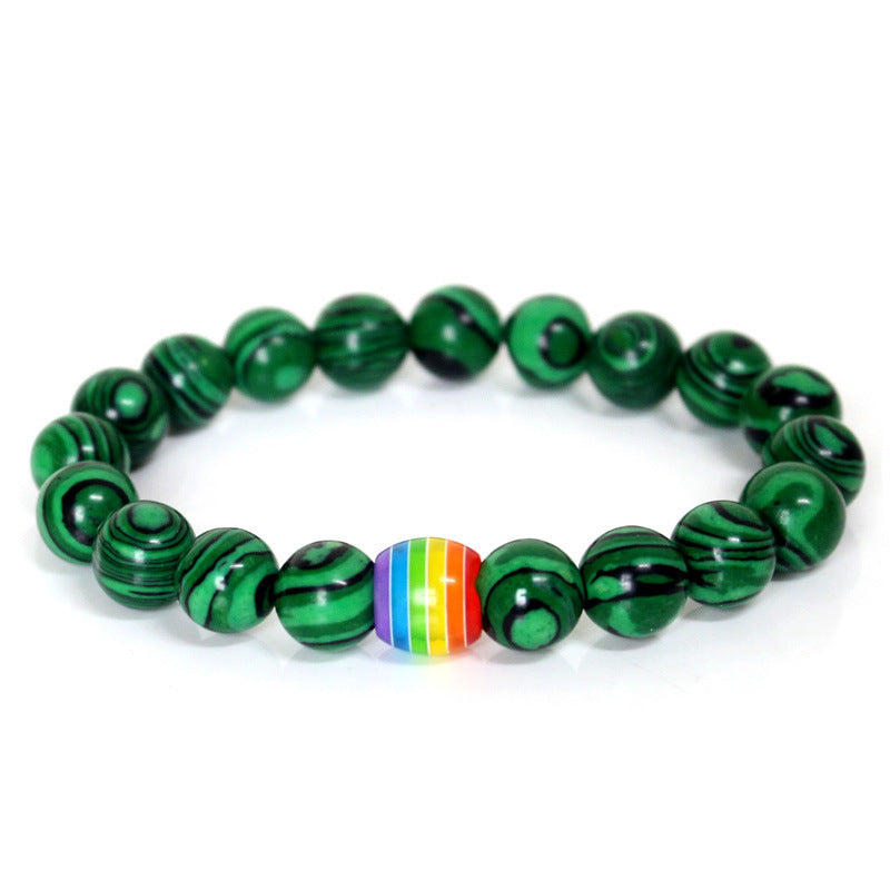 Pride Natural Stone Strand Bracelets of Unity - Rainbow Bead Bracelet