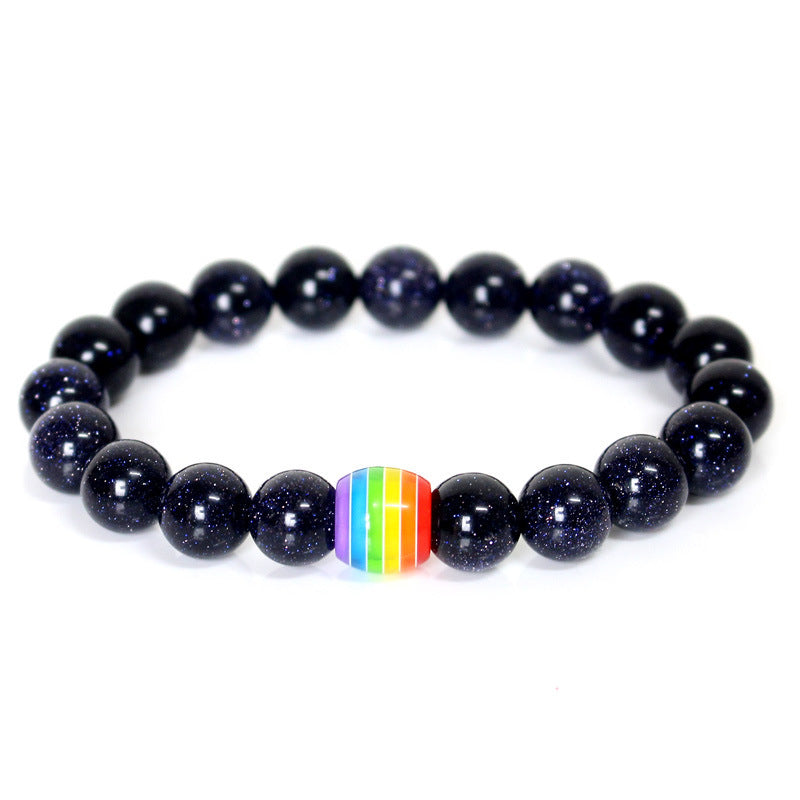 Pride Natural Stone Strand Bracelets of Unity - Rainbow Bead Bracelet