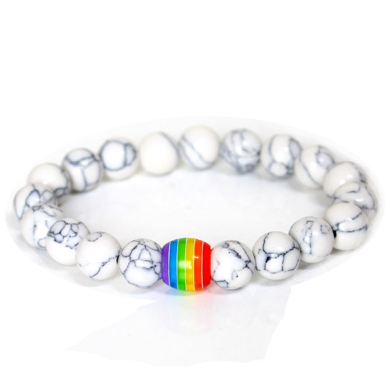 Pride Natural Stone Strand Bracelets of Unity - Rainbow Bead Bracelet