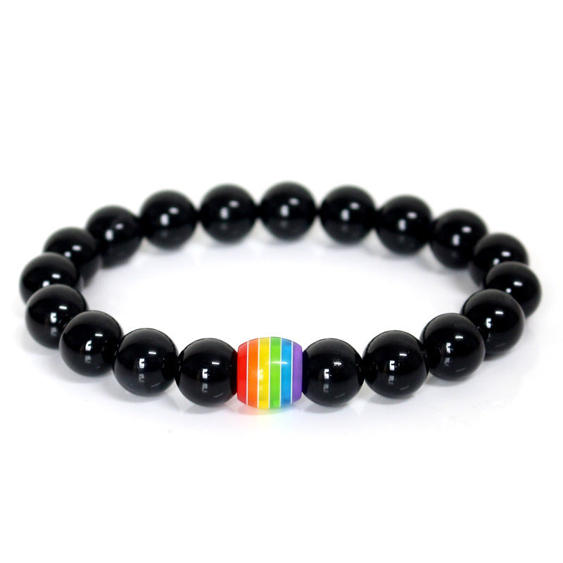 Pride Natural Stone Strand Bracelets of Unity - Rainbow Bead Bracelet