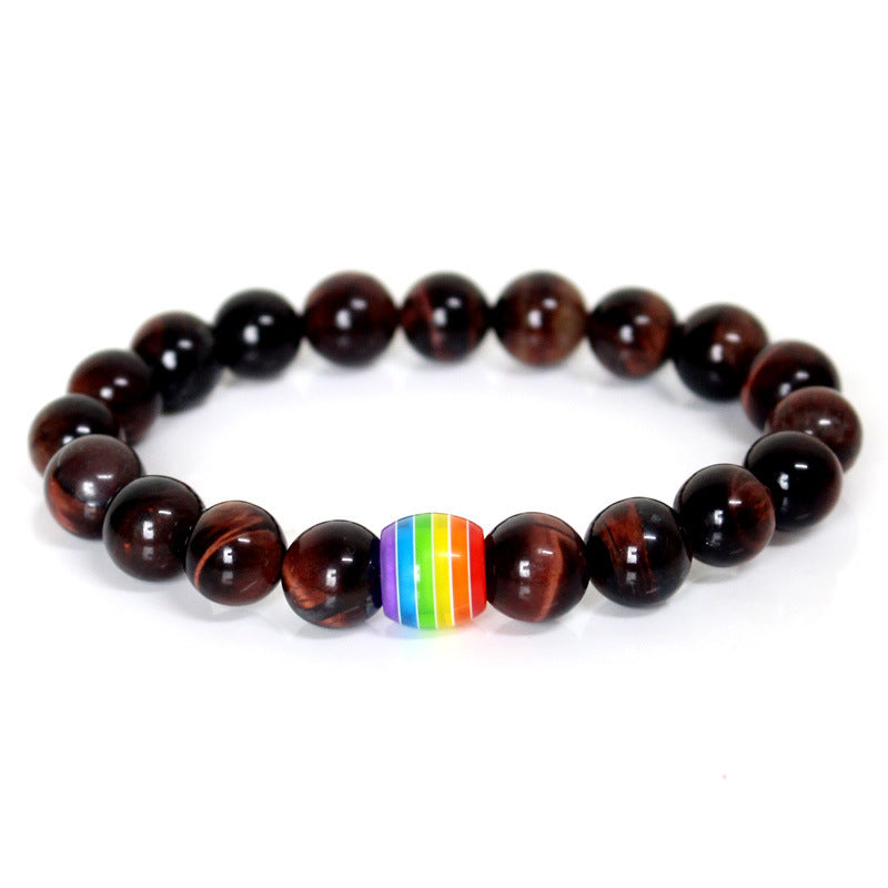 Pride Natural Stone Strand Bracelets of Unity - Rainbow Bead Bracelet